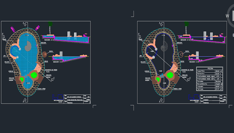 دانلود فایل اتوکد جزئیات معماری استخر شنا DWG | Swimming Pool Architectural Detail Drawing برای AutoCAD